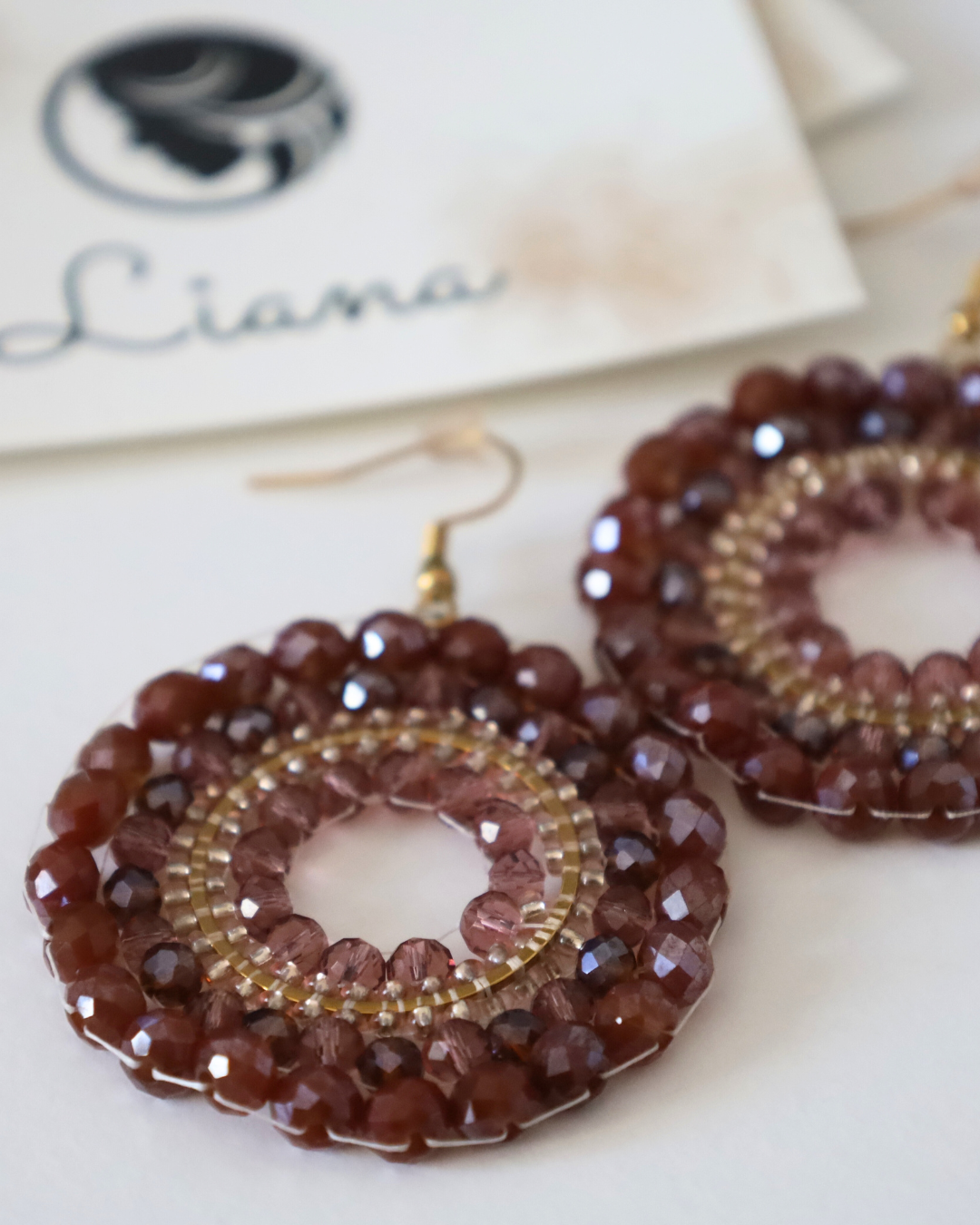 Boho-Ohrringe Bordeaux