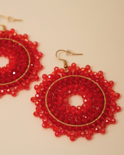 Boho-Ohrringe Rot