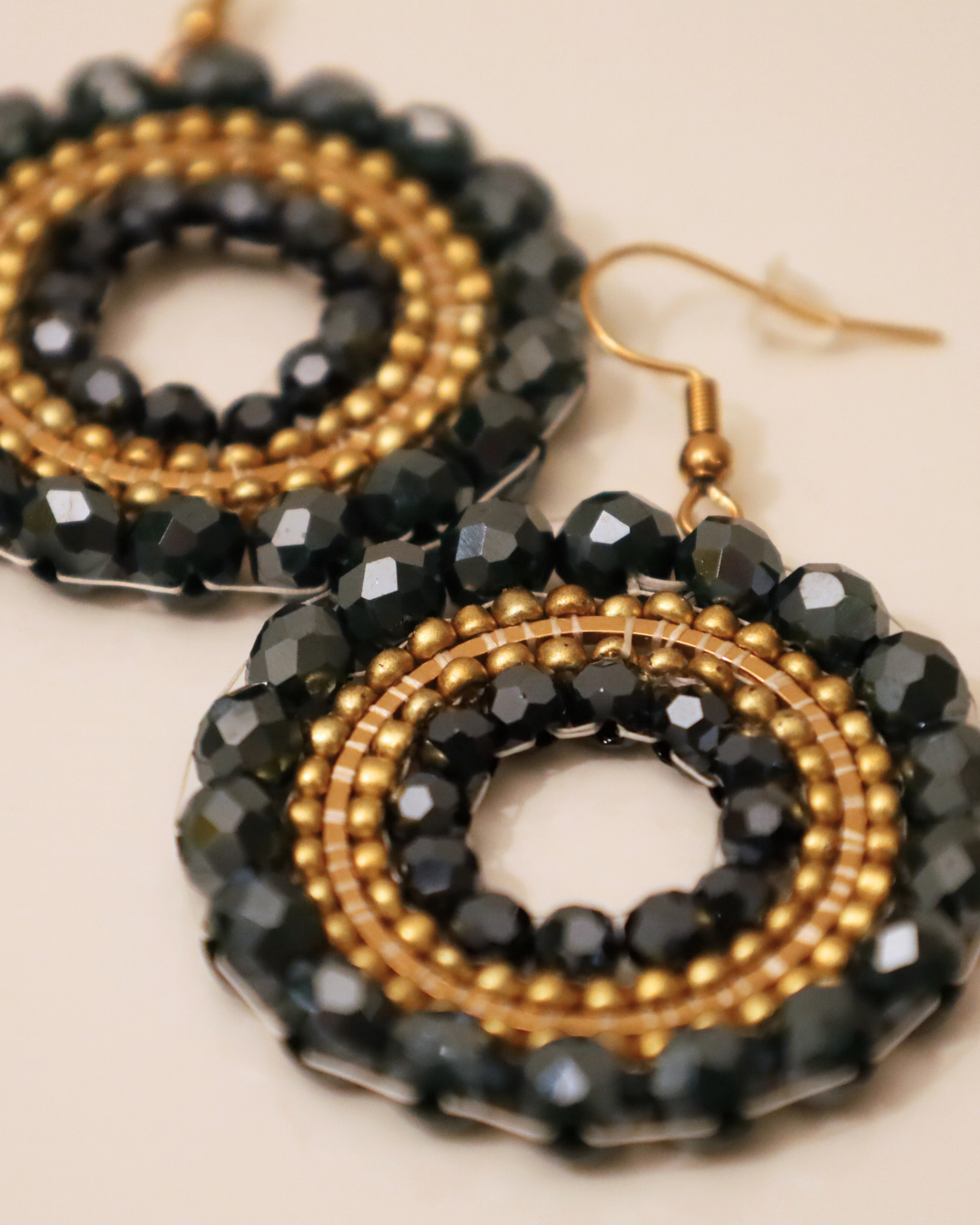 Boho Ohrringe Grau-Blau