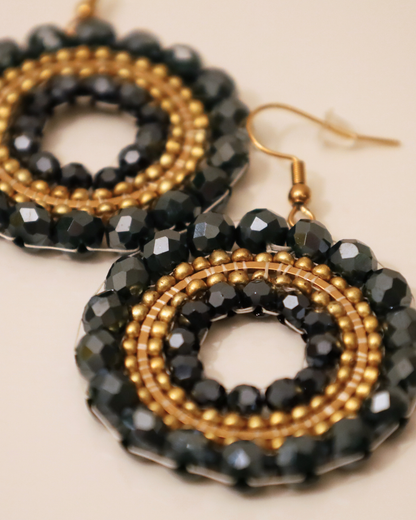 Boho Ohrringe Grau-Blau