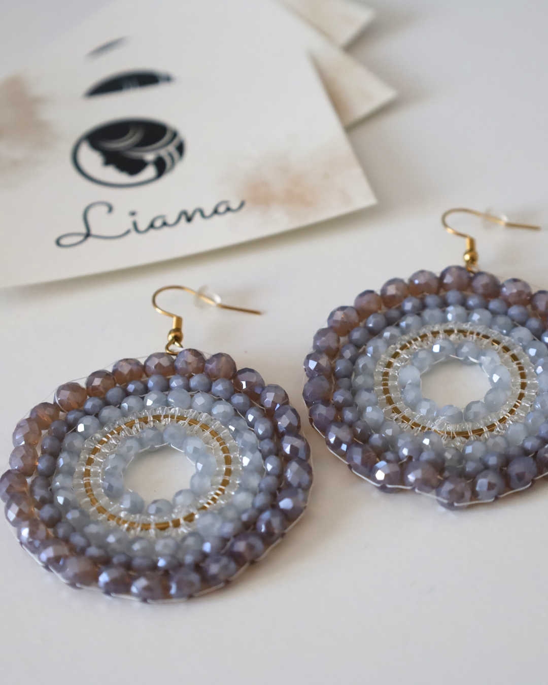 Boho-Ohrringe Taupe
