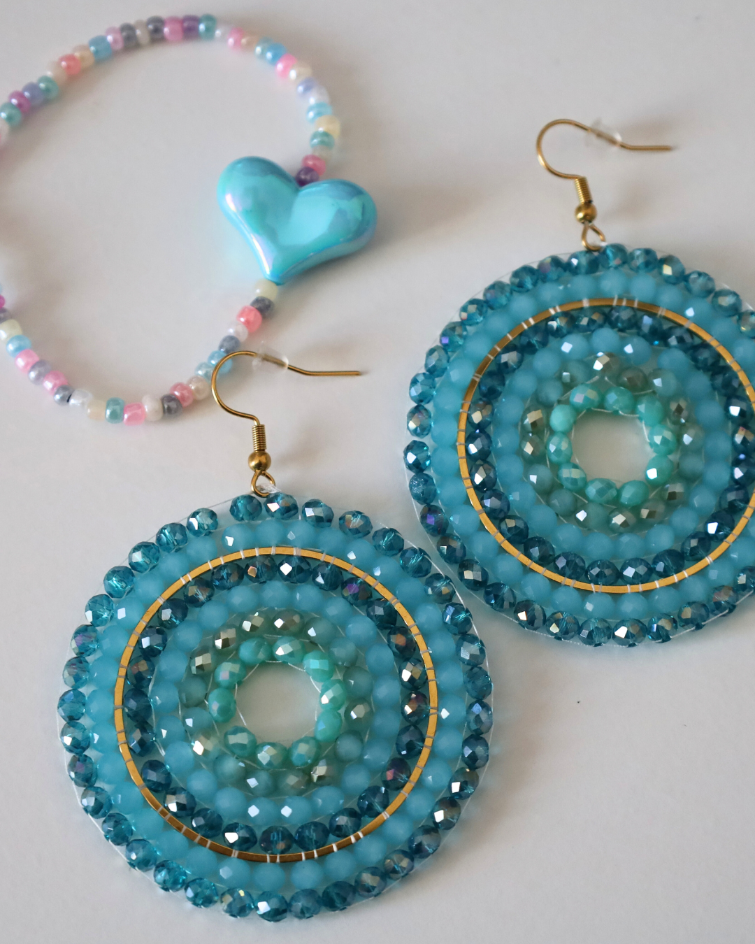Boho-Ohrringe Blau/Türkis