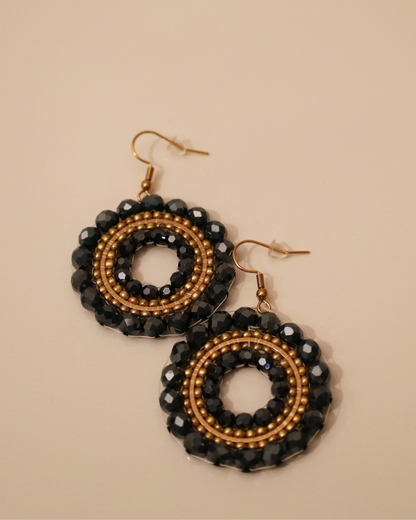 Boho Ohrringe Grau-Blau