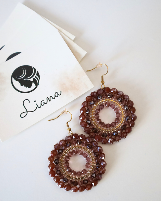 Boho-Ohrringe Bordeaux